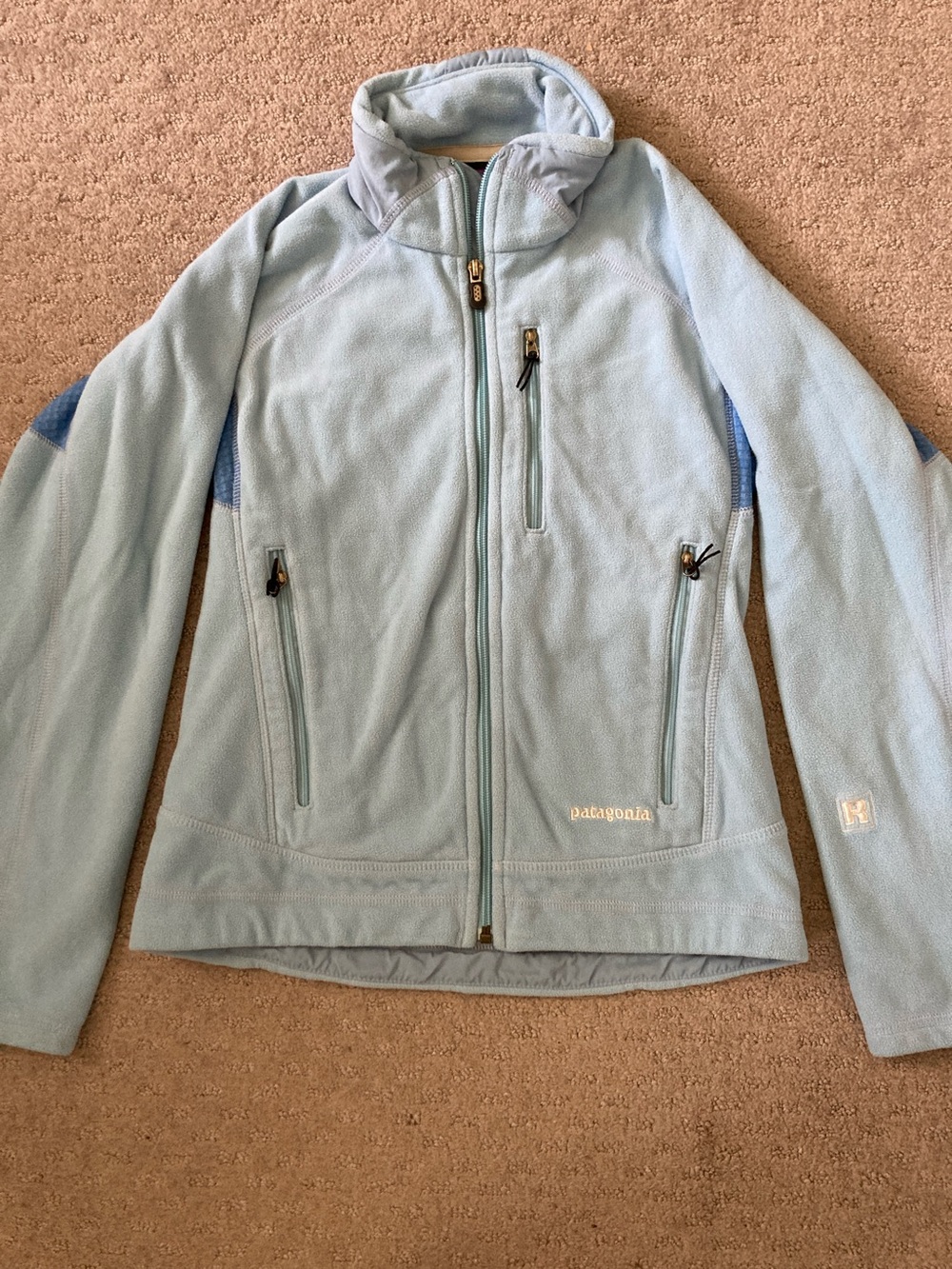 Patagonia lightweight R4 blue fleece jacket, Sz XS.